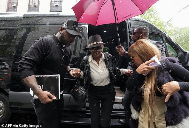 Diddy at one point blew kisses to his mother Janice during Friday's proceedings