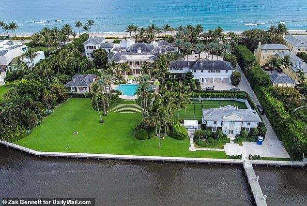 Celebs have also entered the scene including fashion designer Tommy Hilfiger, whose sprawling mansion (pictured) sits right outside the beach