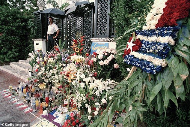 Versace's home turned into a makeshift memorial for the famous fashion designer