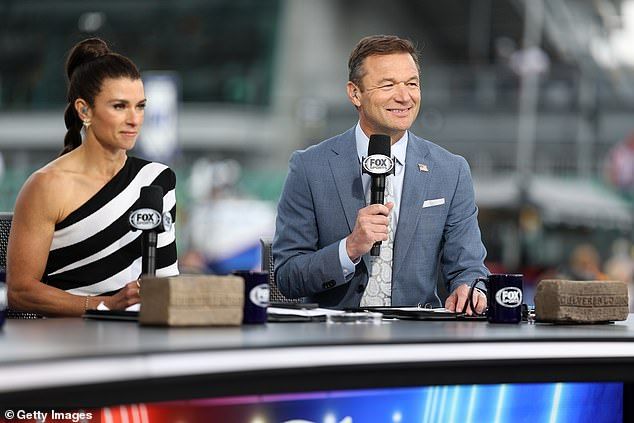 Patrick is pictured during the Fox TV coverage of the Indy 500 at the end of last month