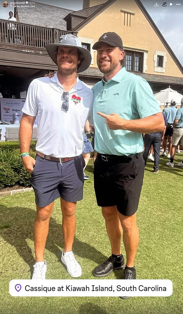 Travis Kelce was spotted at Kiawah Island golfing alongside fellow tight end legend Greg Olsen
