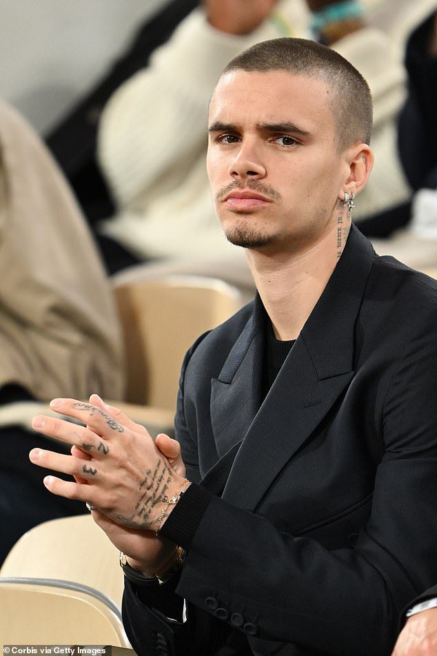 Caroline Daur, 30, raised eyebrows this week when she was spotted on a night out with the footballer, 22, just weeks after he split from Kim Turnbull (Romeo pictured in Paris last week)