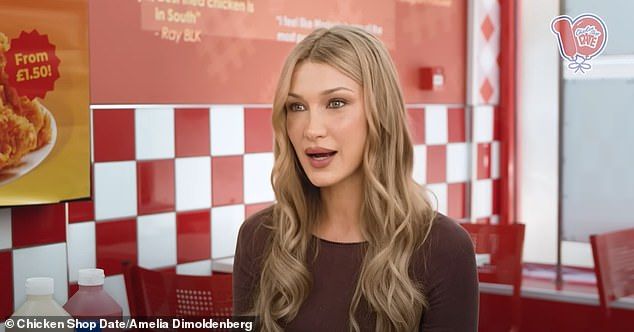 Bella Hadid, 28, gave a rare insight into her relationship with her cowboy boyfriend Adan Banuelos, 36,while appearing on Amelia Dimoldenberg's Chicken Shop Date