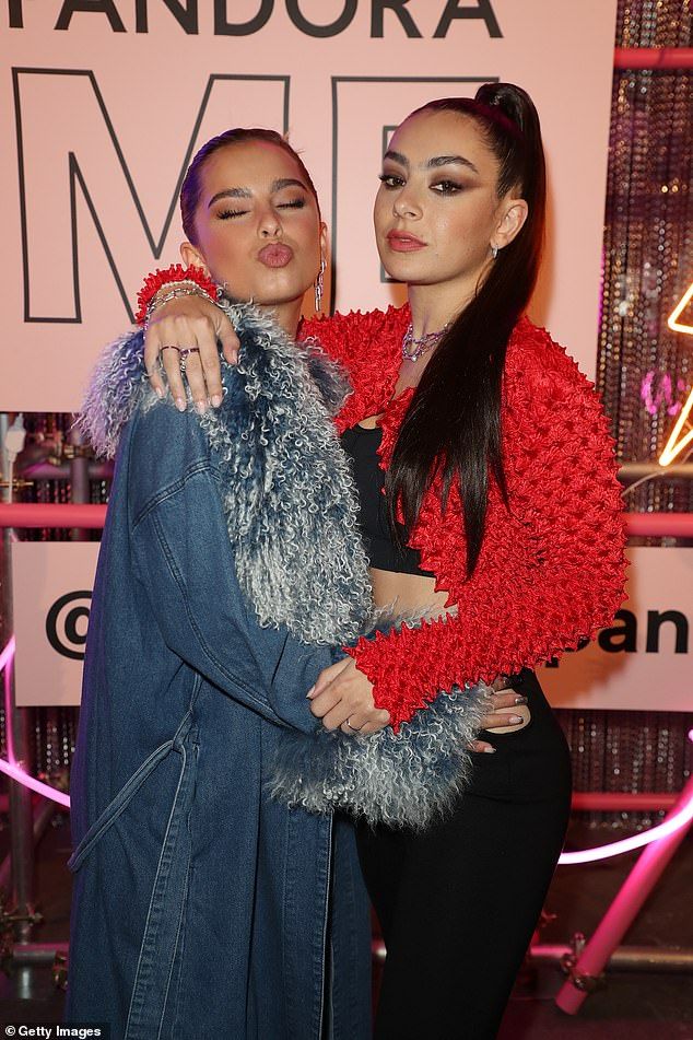 The two singers are good pals and frequent collaborators, with Charli first appearing on Addison's track 2 Die 4 in August 2023 (pictured together in 2021)