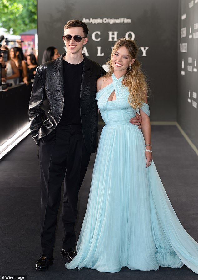 The actress, 27, oozed Hollywood glamour at the premiere in a halterneck baby blue gown, with a flowing tulle train, before undergoing a wardrobe change for the celebratory bash afterwards