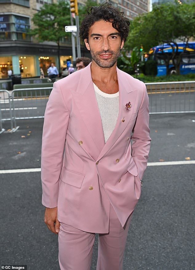 Baldoni is pictured outside the premiere of It Ends With Us in August 2024
