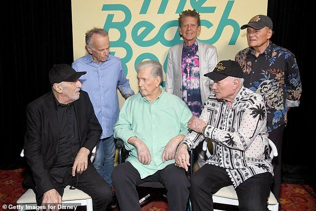 Seen left to right:David Marks, Al Jardine, Brian Wilson, Blondie Chaplin, Mike Love and Bruce Johnston