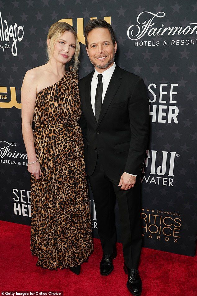 On Tuesday, Kelley, 48, shared the emotional update with her followers, writing, 'It is with a heavy heart that Scott and I are moving forward with the dissolution of our marriage' (Kelley and Scott in 2023)