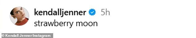 She captioned the carousel post, 'strawberry moon'