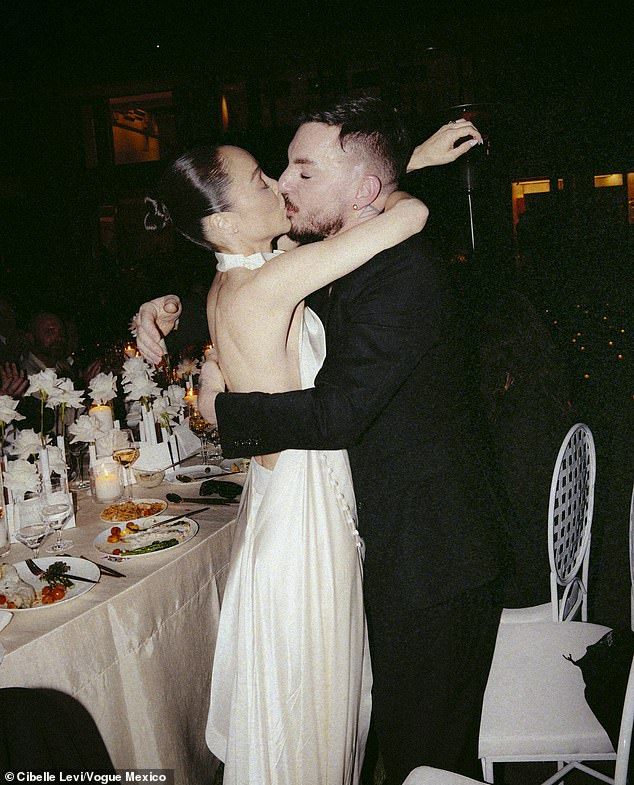 Cara explained to Vogue Mexico on Wednesday: '5-5-5 represents new beginnings. Five is our lucky number and the years we've been together. We invited only 50 people to make it an intimate wedding. It was untraditional, highly personalized, and SO much fun
