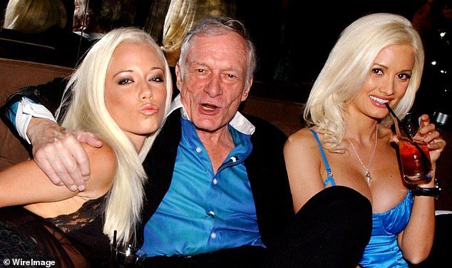 In 2004 the star moved from San Diego to Los Angeles to become one of Hugh Hefner's (center) three live-in girlfriends alongside Holly Madison (right) and Bridget Marquardt