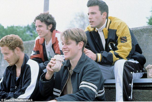 Gus Van Sant won the right to direct over multiple major figures because of his desire to work with Affleck's younger brother Casey (top left) after he previously appeared in To Die For (1995); (LR) Cole Hauser, Casey, Damon and Ben Affleck seen in Good W