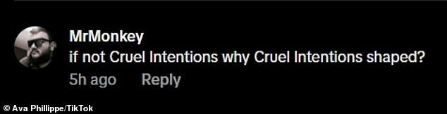 'If not Cruel Intentions why Cruel Intentions shaped?' user @movieusher asked