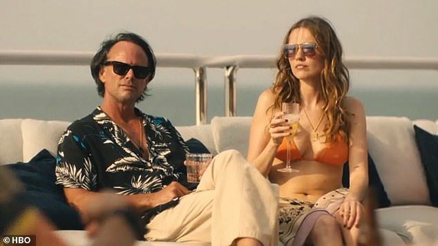 Among Aimee's White Lotus co-stars that she missed was her onscreen love interest Walter [pictured together], 53, with whom she recently addressed their feud rumours in a tell all interview