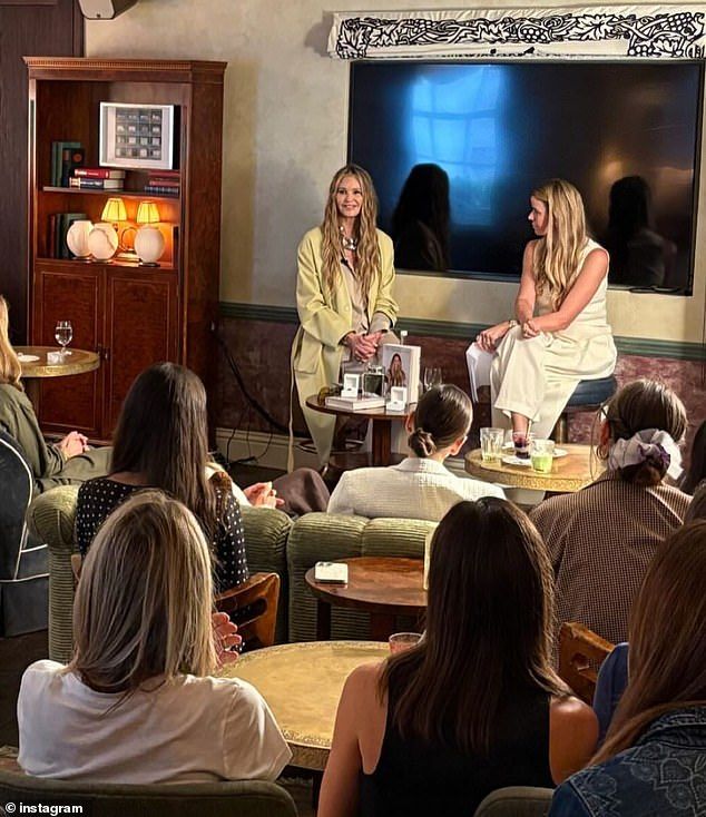 The leggy runway star later shared a gallery of images from the event, in which she could be seen giving a talk about her 'wellness philosophy'