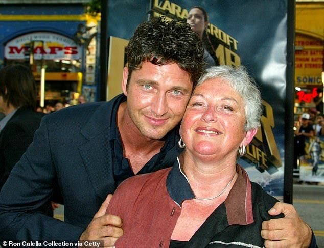 Gerard's mother sadly passed away at the age of 81 earlier this year, months before the film premieres (pictured together in 2003)