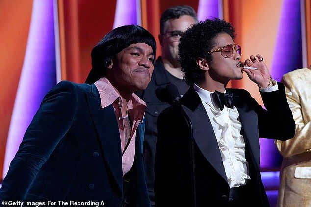 Bruno Mars drew backlash after he lit a cigarette while on stage at the Grammy Awards in 2022