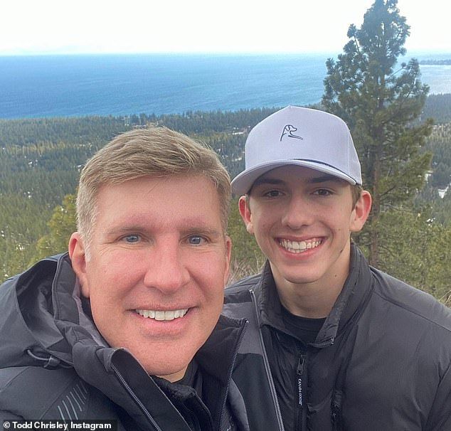 'God is good all the time, @graysonchrisley, I love you to the moon and back and we couldnt be more proud,' Todd wrote