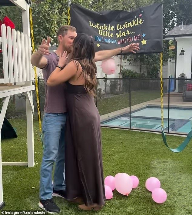 One month after announcing her pregnancy, both Doute and Broderick shared that they were expecting a baby girl