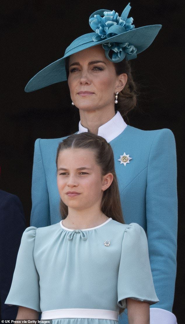 And Princess Charlotte also paid tribute to her great-grandmother by rewearing a brooch she first wore to Queen Elizabeth's funeral