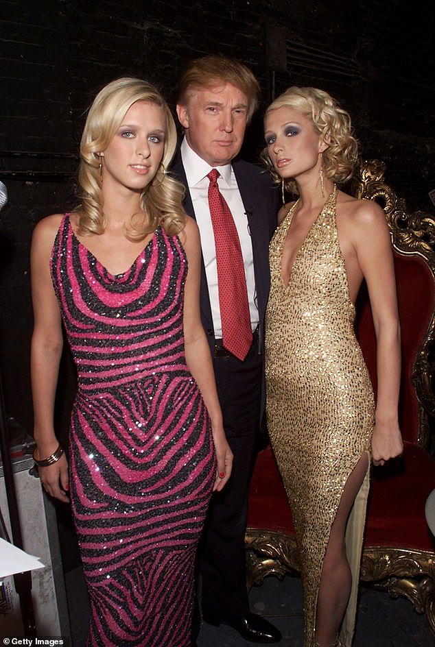 She famously showed her support for Trump back in 2016 after the election, stating at the time, 'Ive known him since I was a little girl, so, yes [I voted for him].' They're seen in 2001