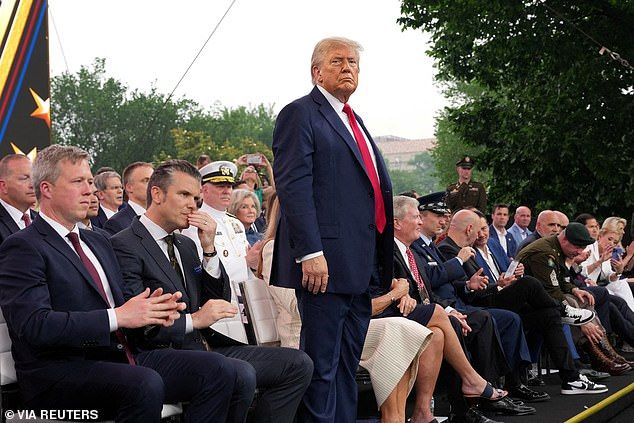 Trump attends a celebration of the Army's 250th birthday on the National Mall in Washington, D.C.on Saturday
