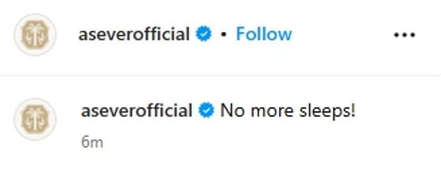 Meghan teased the As Ever launch with an Instagram post on her As Ever account today, with a new photograph of her smiling on a garden swing with the simple caption: 'No more sleeps'