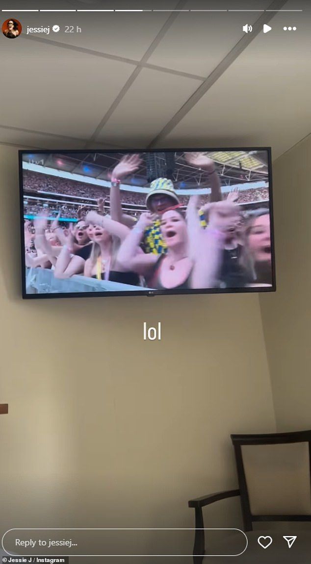 She also shared another clip from the hospital as she watched back her recent performance at the Summertime Ball
