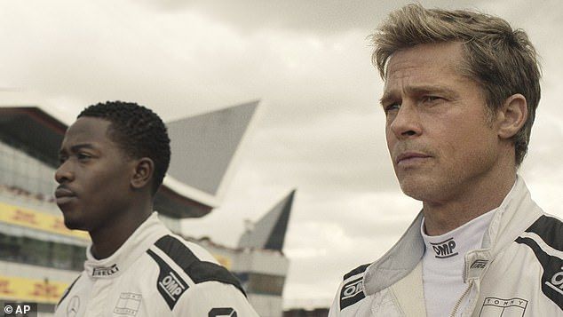 Brad plays the lead role of as troubled race car driver Sonny Hayes, who is pitted against rookie and rival Joshua Pearce (Damson) as they battle it out at various Grand Prix's around the world (seen in film)