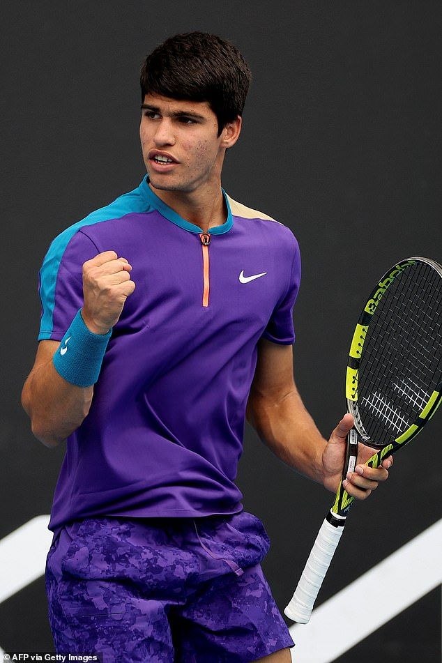 Alcaraz has worn the eye-catching colour during a number of tournaments over the years, including the Australian Open in 2021
