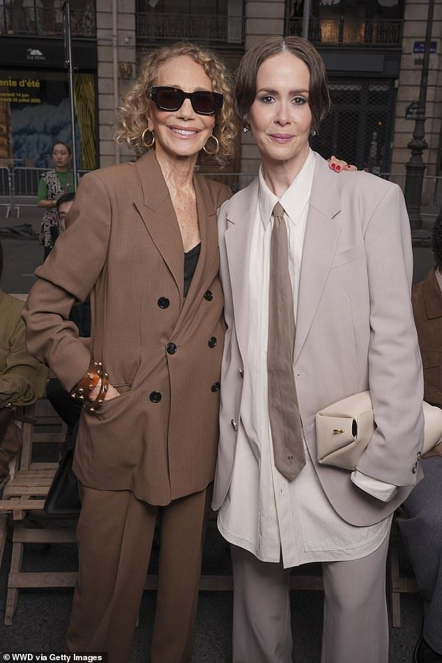 The film star looked great as she posed withMarisa Berenson at the fashion event