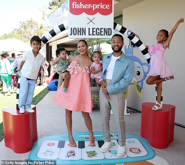 Chrissy and husband John Legend share Luna, nine, Miles, seven, Esti, two, and son Wren, 23 months