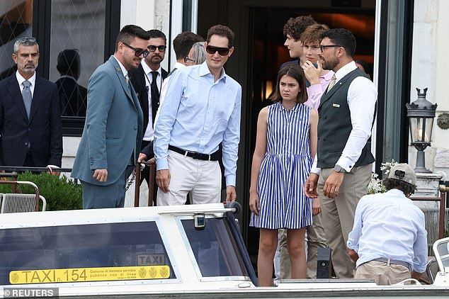 Stellantis Chairman John Elkann leaves the St. Regis hotel, on the second day of the wedding festivities of Amazon founder Jeff Bezos and journalist Lauren Sanchez, in Venice, Italy, June 27, 2025