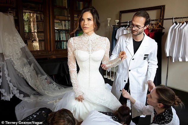 Lauren Sanchez (pictured with a team of tailors from Dolce & Gabbana) was Vogue's digital cover girl for its June edition