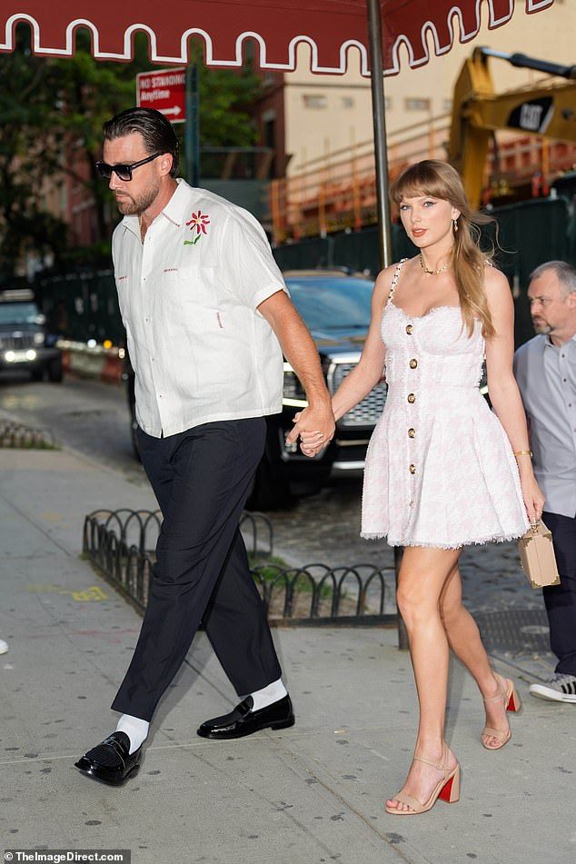 Romance rumors first sparked in July 2023 shortly after the 35-year-old Kansas City Chiefs tight end attended his first Eras Tour concert and - by September 24, 2023 - the 35-year-old billionaire pop star cheered him on at a football game alongside his mo