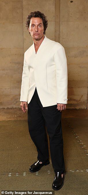 Matthew McConaughey and Emma Roberts were front and center at the Jacquemus fashion show on Sunday
