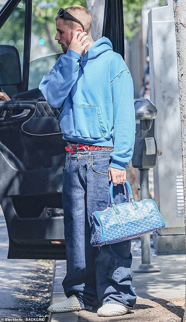 Justin Bieber, 31, was seen on a solo outing to a Russian-inspired spa in L.A. while his wife Hailey enjoyed a separate excursion of her own on Thursday