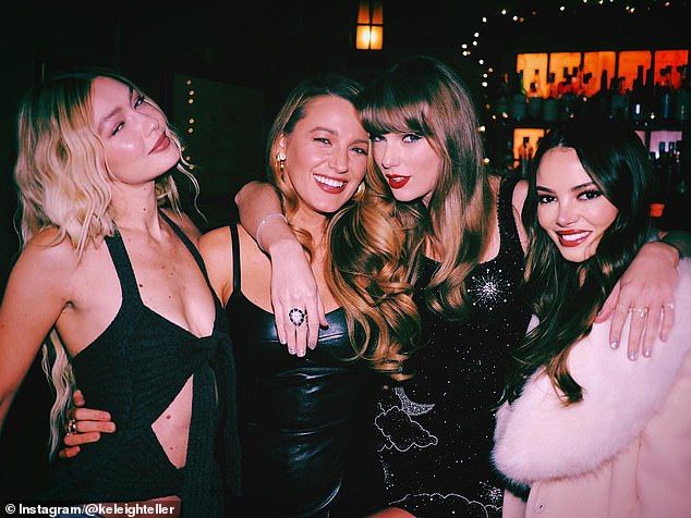 Swift's hopes for a gentle 2025 were quickly dashed as she was dragged headfirst - and unwillingly - into the legal furor surrounding her longtime friend, actress Blake Lively (pictured, center left).