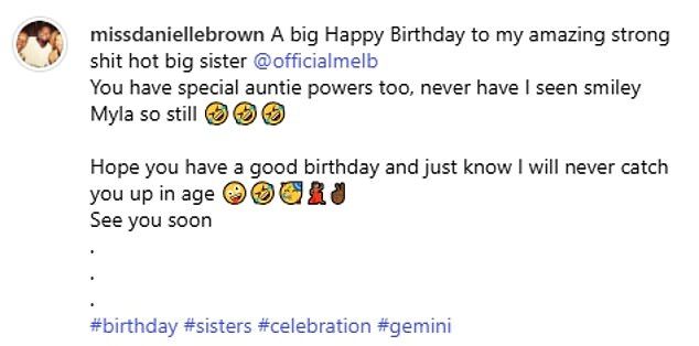 Danielle and Mel have shared gushing birthday tributes to one another over the years