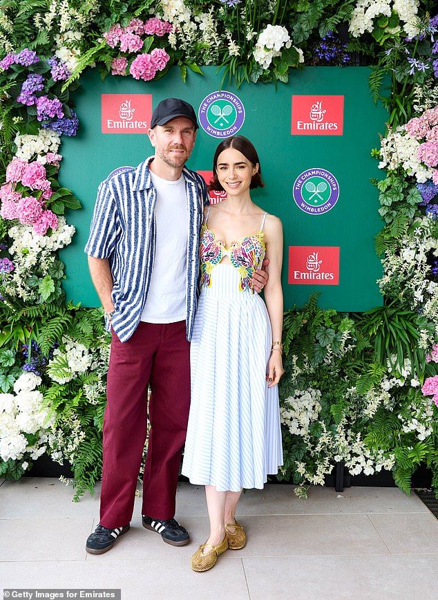 Lily Collins and her husband Charlie McDowell enjoyed a well-earned break from parenting duties as they joined a slew of stars at day seven of the Wimbledon Championships