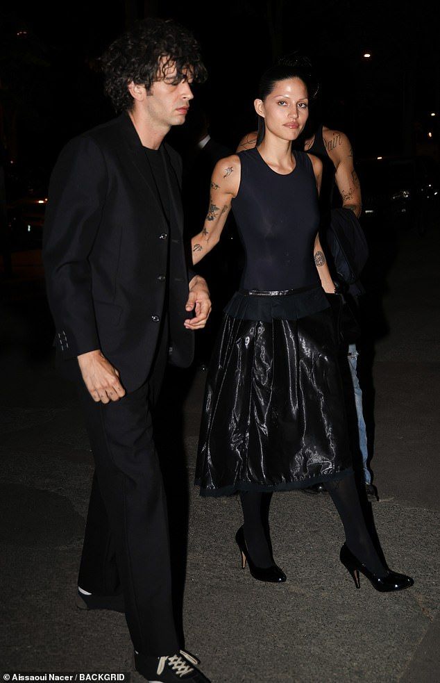 The 1975 frontman, 36, and the model-musician, 27, stepped out for Russian model Natasha Poly's birthday party at hotel La Rserve