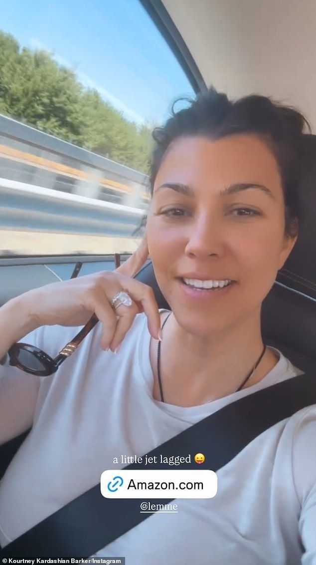 Kourtney Kardashian Barker was called out over her 'unprofessional' Lemme promo she haphazardly shared via Instastory on Wednesday while 'a little jet lagged' on vacation with her family in the Italian village of Portofino