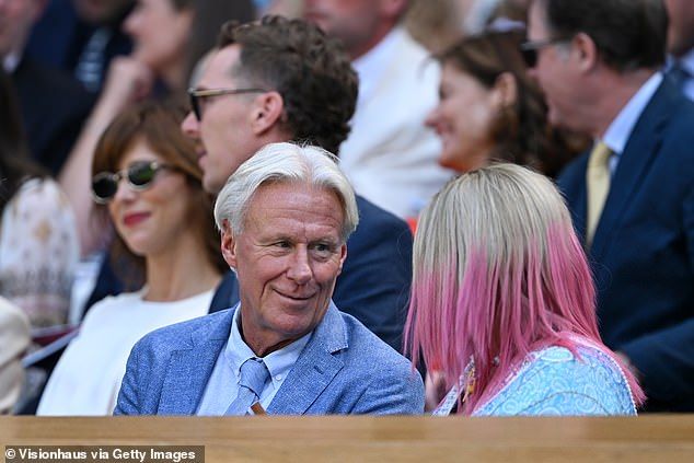 Former tennis player Bjorn Borg looked on from the royal box