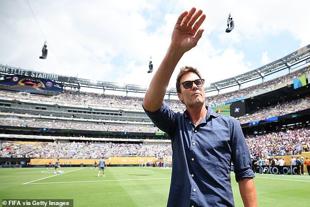 The seven-time Superbowl winner was seen waving to the crowd Sunday