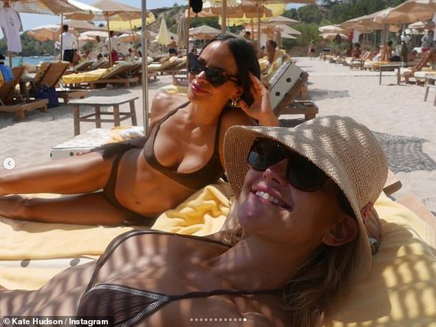 She was also keen to top up her tan on one of the many beaches she visited