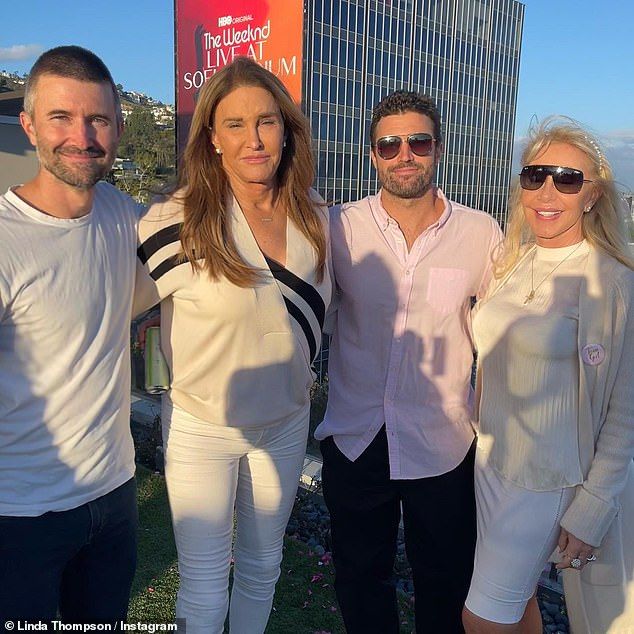 Though his half-siblings were not present, Brody had the support of Linda, dadCaitlyn Jenner  who transitioned from Bruce in April 2015  and brothers Brandon and Burt Jenner; (L-R) Brandon,Caitlyn, Brody and Linda pictured in an Instagram snap
