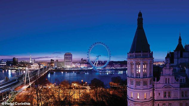 In the autumn of 2013, the couple stayed at the Corinthia (above), a grand, five-star hotel overlooking the Thames in London