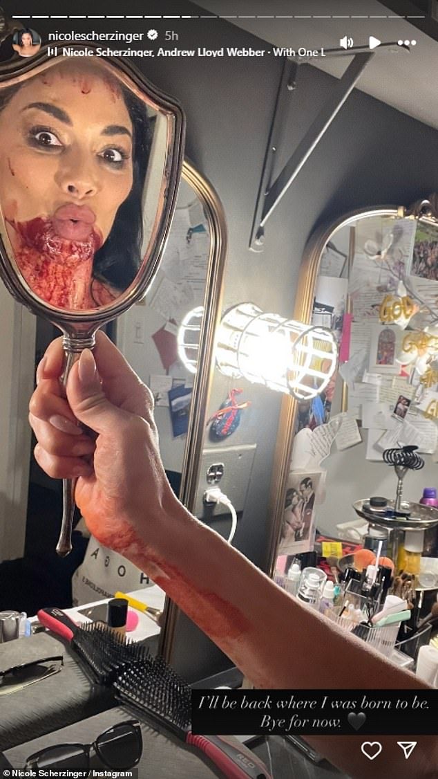 Nicole has been busy posting on social media amid her final performance as Norma