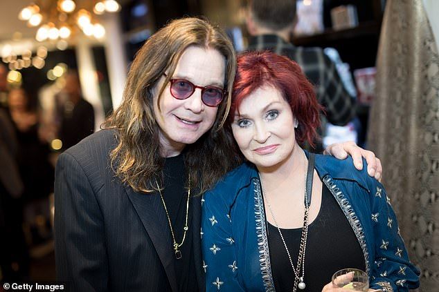 The music legend, nicknamed the Prince of Darkness, died on Tuesday at the age of 76 (pictured with his wife Sharon)