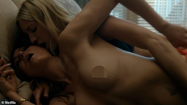 In the third episode, Margo and Sophie strip off for a very raunchy, lesbian love-making scene as Brittany's character performs oral sex on Margo